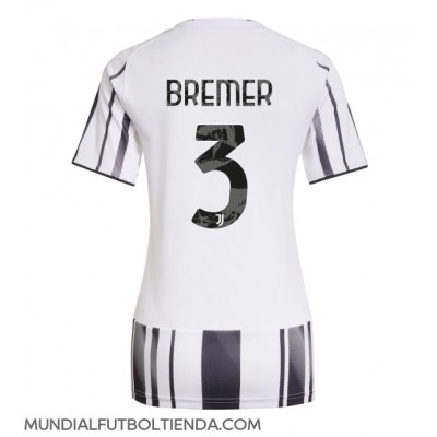 Camiseta Juventus Gleison Bremer #3 Primera Equipación Replica 2025-26 para mujer mangas cortas Camiseta Juventus Gleison Bremer #3 Primera Equipación Replica 2025-26 para mujer mangas cortas